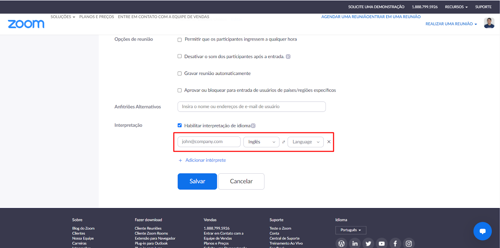 Tradução Simultânea + Parte técnica operacional Zoom