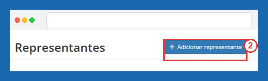 Botão Adicionar representante
