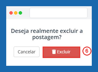 Confirmação de exclusão destacada