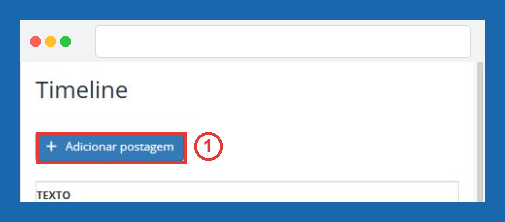 Botão Adicionar postagem destacado