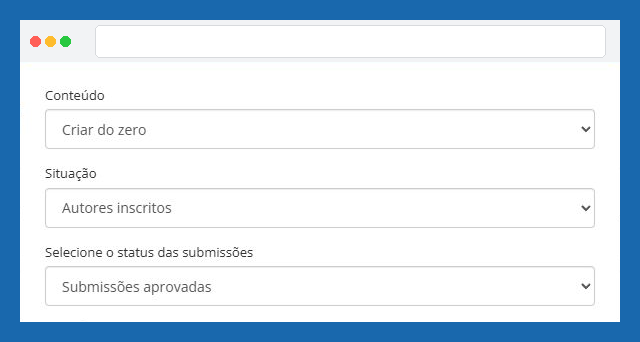 Filtro de autores inscritos com submissões aprovadas