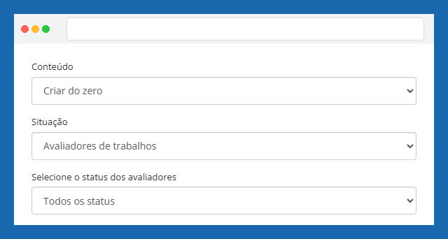 Filtro de avaliadores de trabalhos