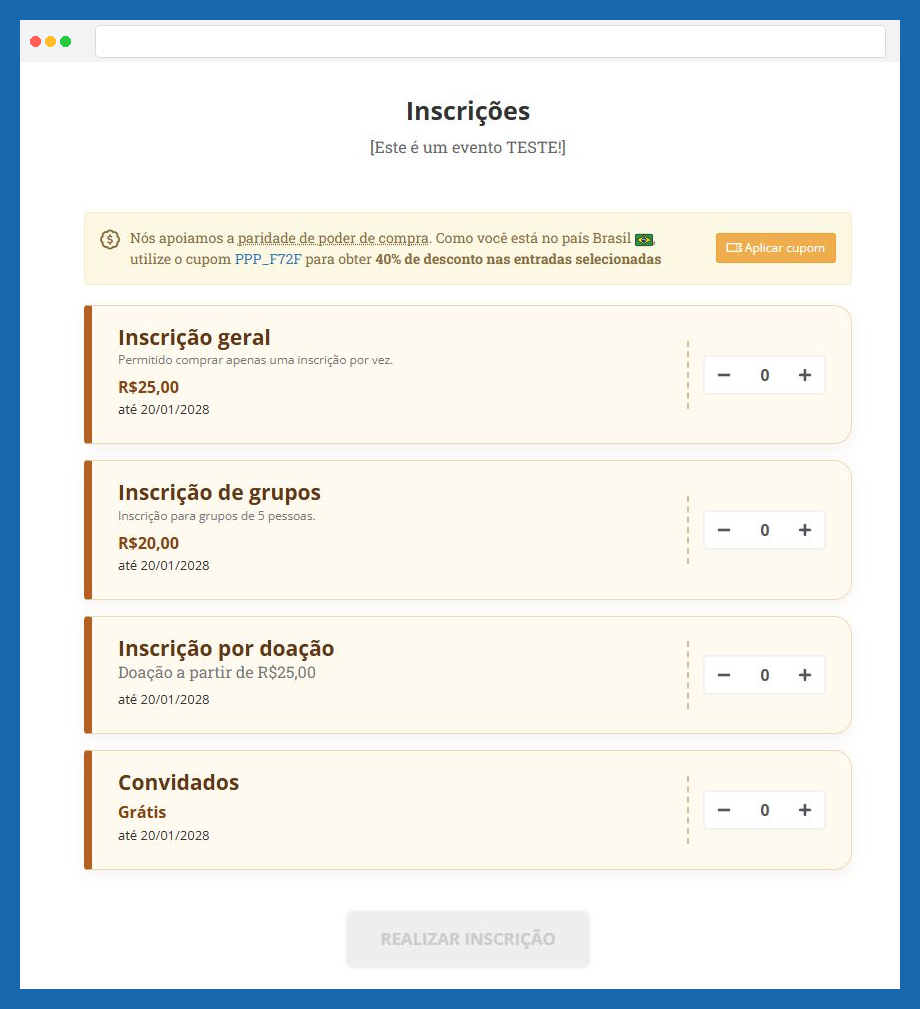 Bilhetes com faixa lateral