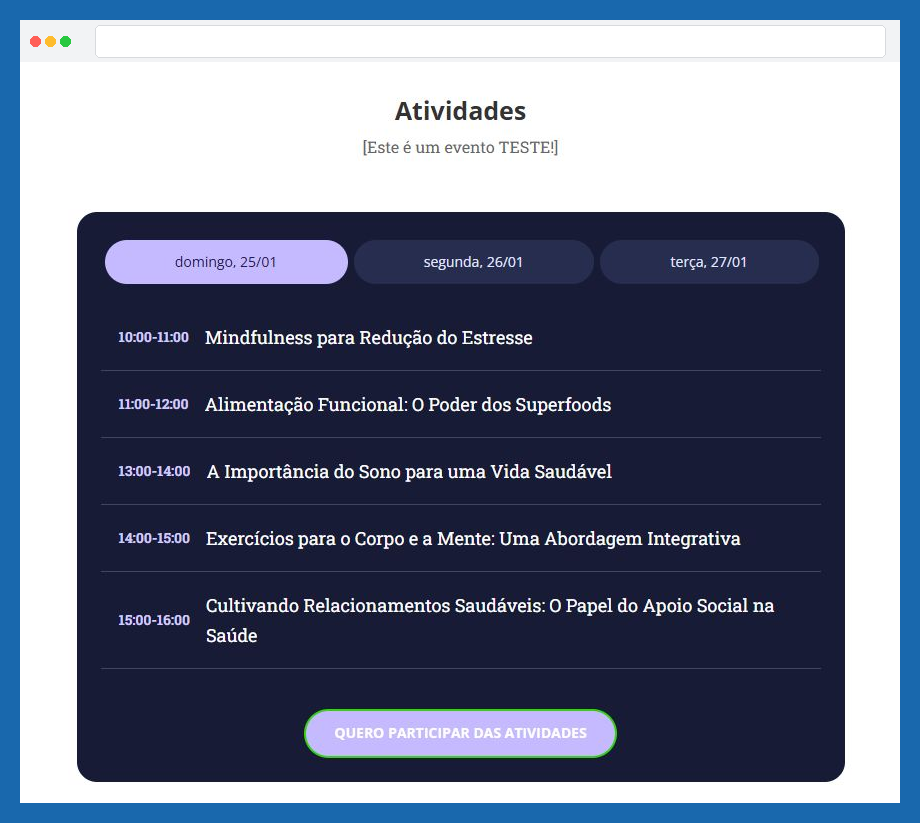 Agenda noturna