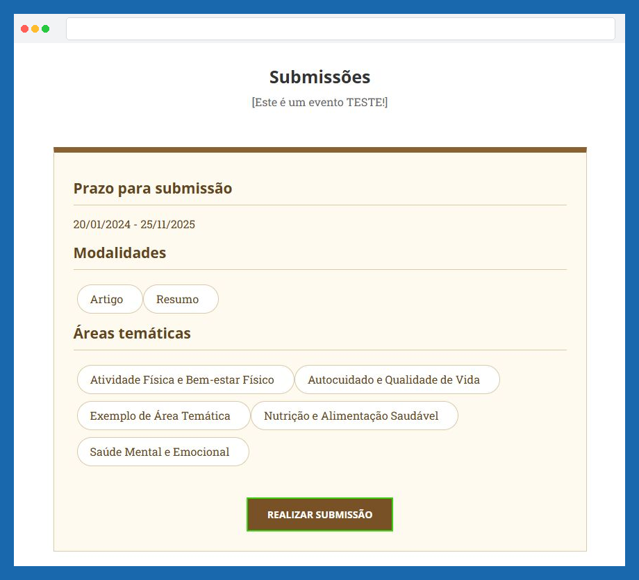 Edital com linhas e etiquetas